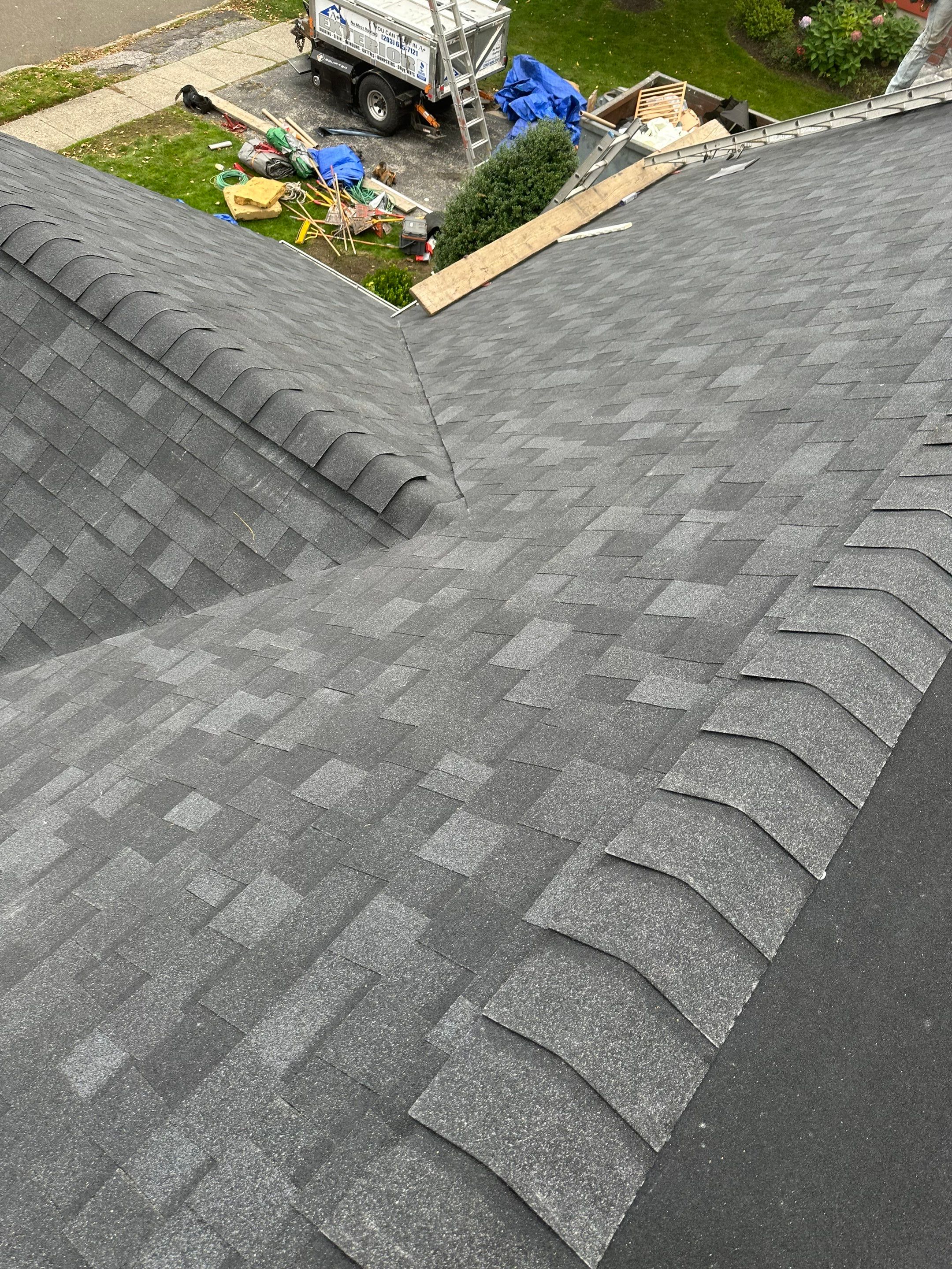 Residential Roofing Installation using Owens Corning TruDefinition Duration AR - Onyx Black & New Siding Install using Certainteed Sterling gray by A Plus Exterior