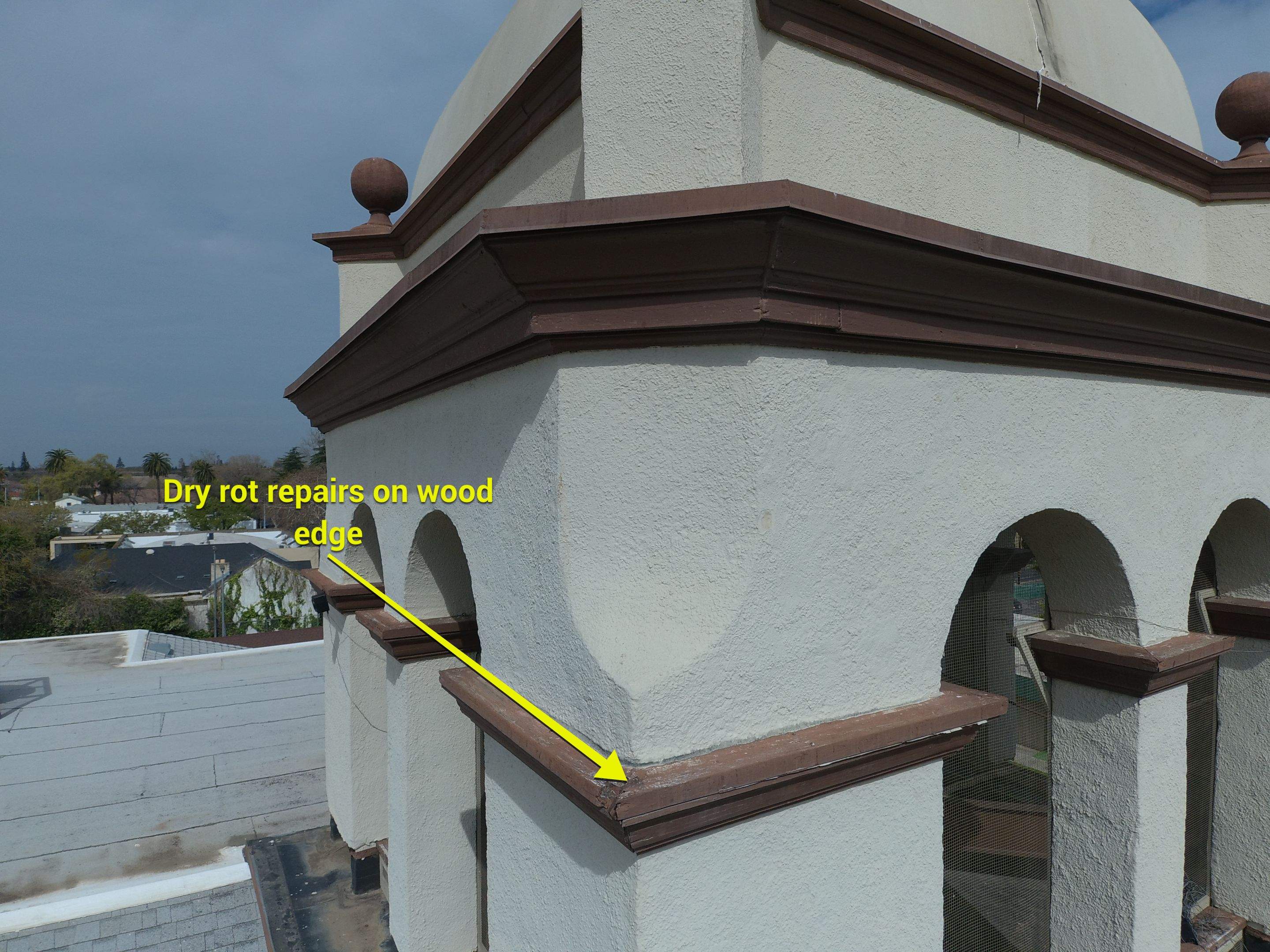  Presbyterian Church repairs to entrance architecture by Straight Edge Roofing Inc