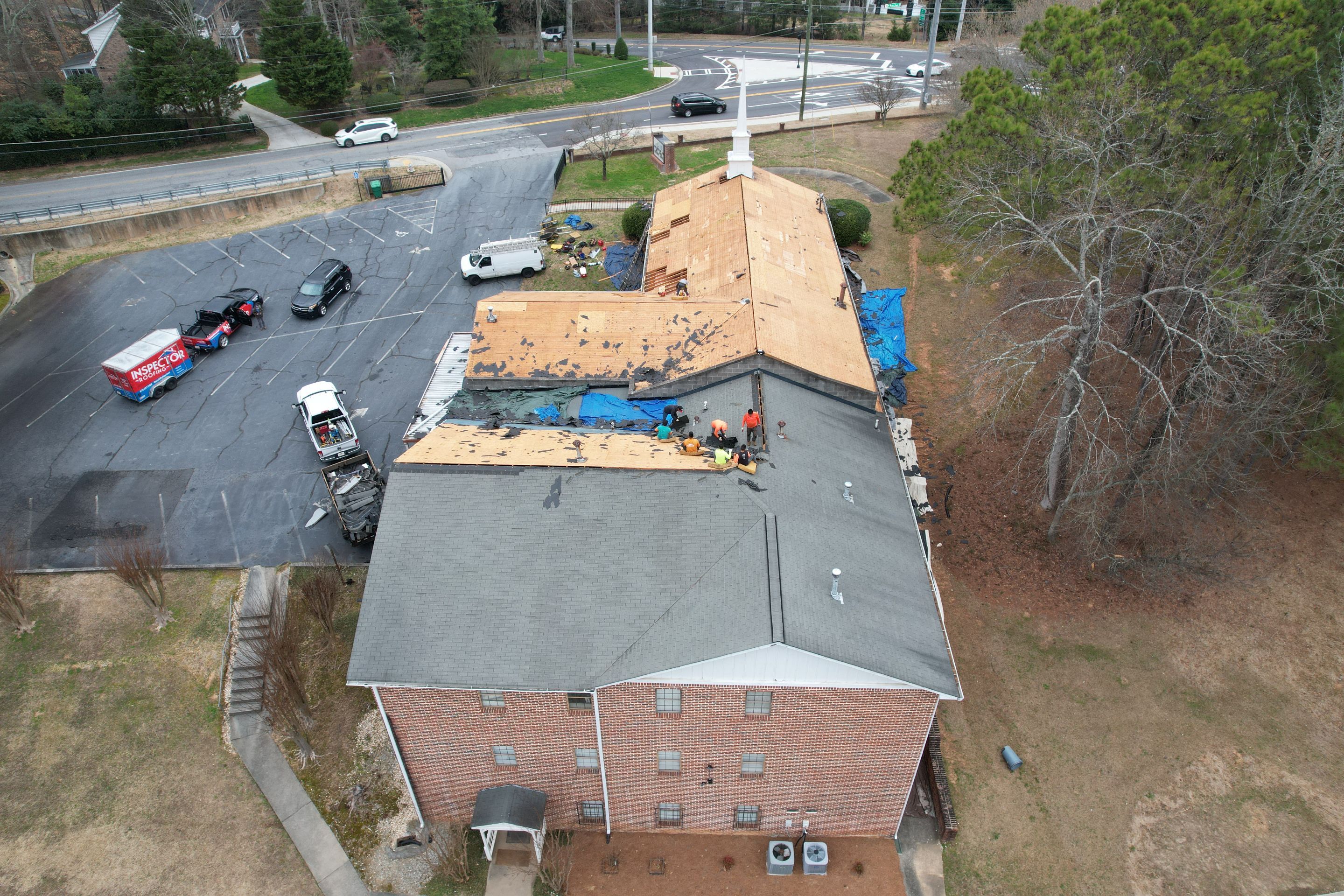 Church Roof Replacement using Owens Corning by Inspector Roofing and Restoration