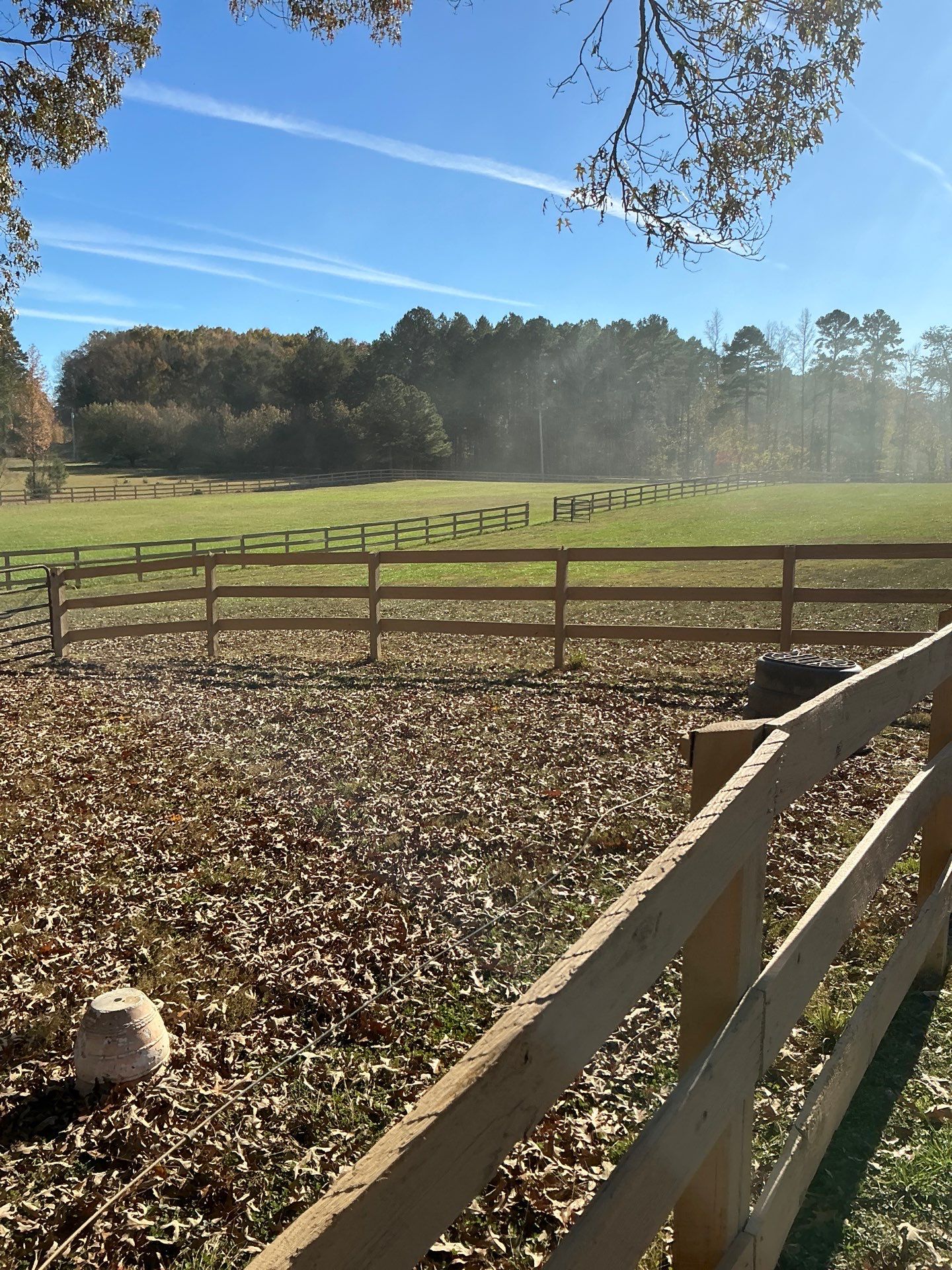 Fence Staining (Farm in Durham NC) by GonzalezPainters & Contractors Inc 