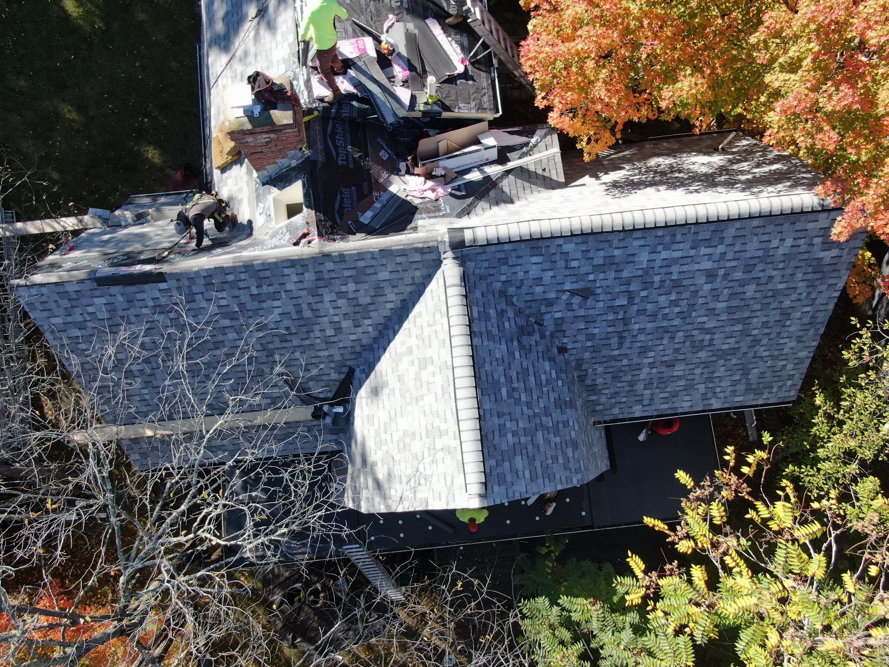 Full Roof & Porch EPDM Replacement with Skylight and Chimney Repairs by Mighty Dog Roofing of Greater Middlesex County