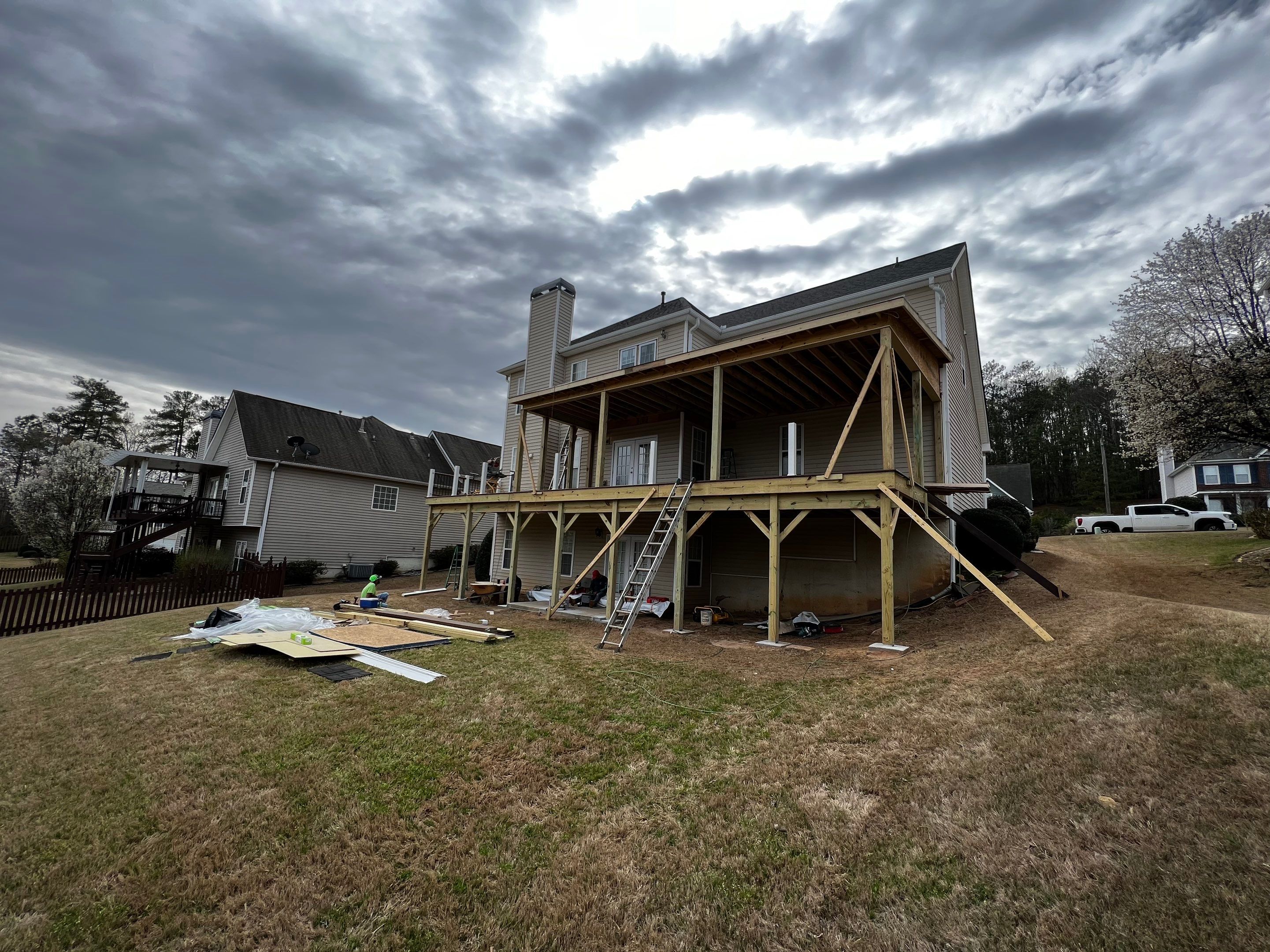 Elevated Screened-In Porch and Deck Construction in Mableton by Swift Home Renovations