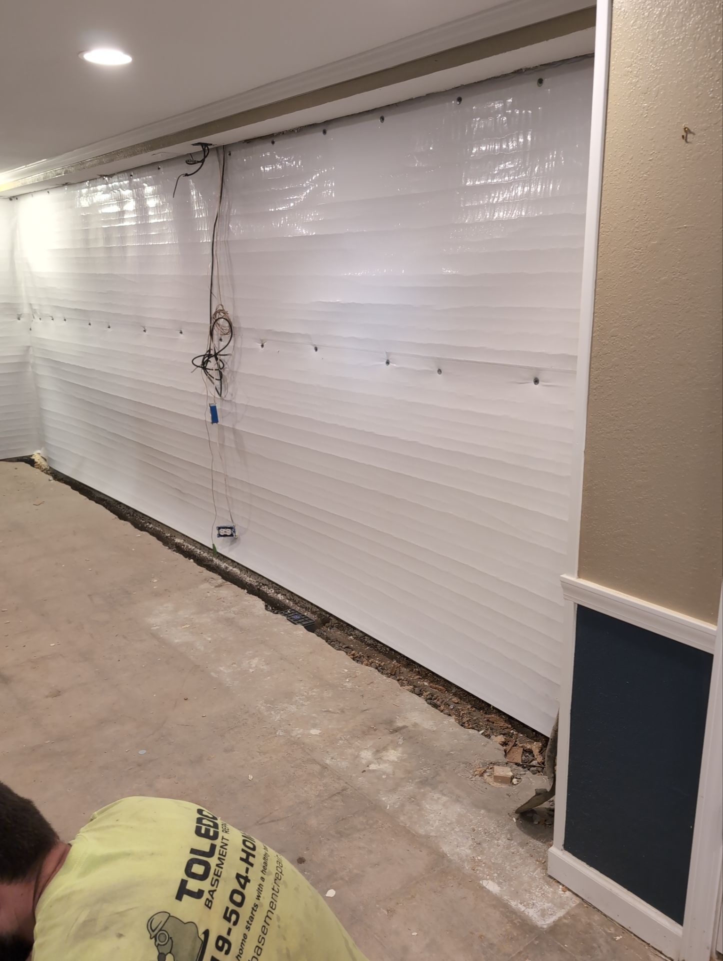 Interior Basement Waterproofing System and Egress Window Installation by Toledo Basement Repair 