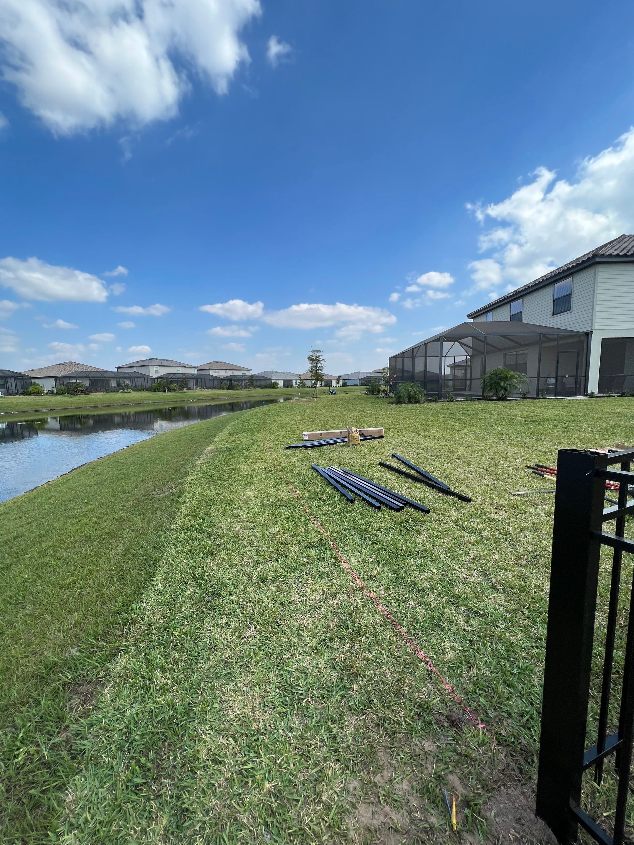 Aluminum Fence Installation using Black 3 Rail Aluminum Fence by Asap fence and gates, LLC