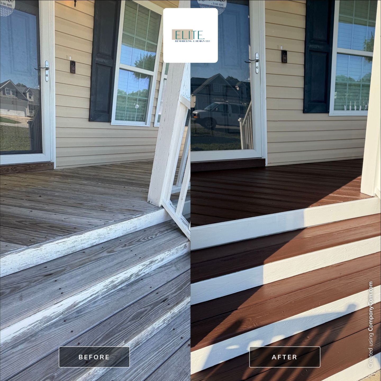 Front Porch Restoration in Angier NC | Before and After Porch Makeover by Elite Remodeling and Design LLC