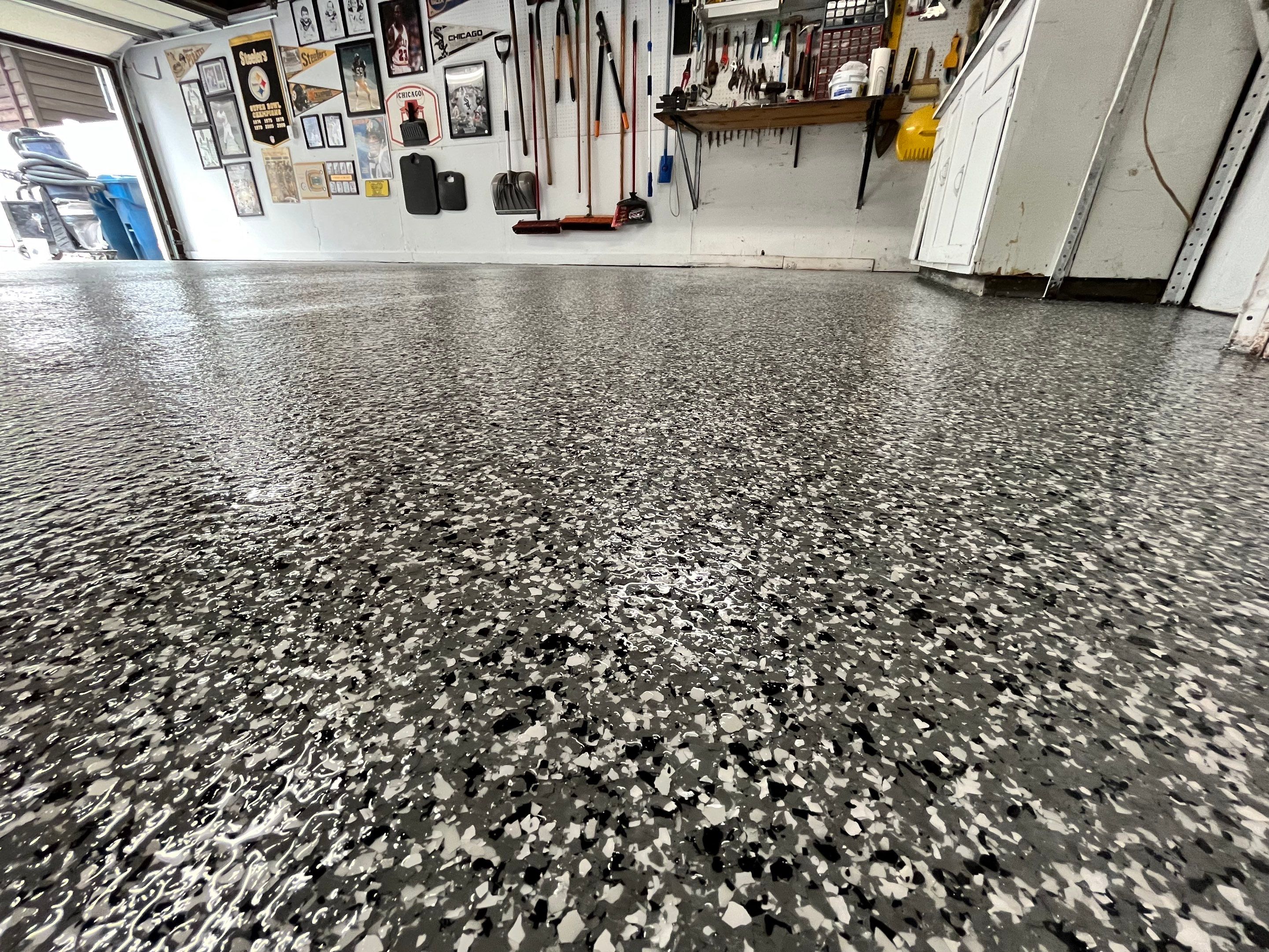 Nightfall Flake Garage Floor by Level 10 Coatings