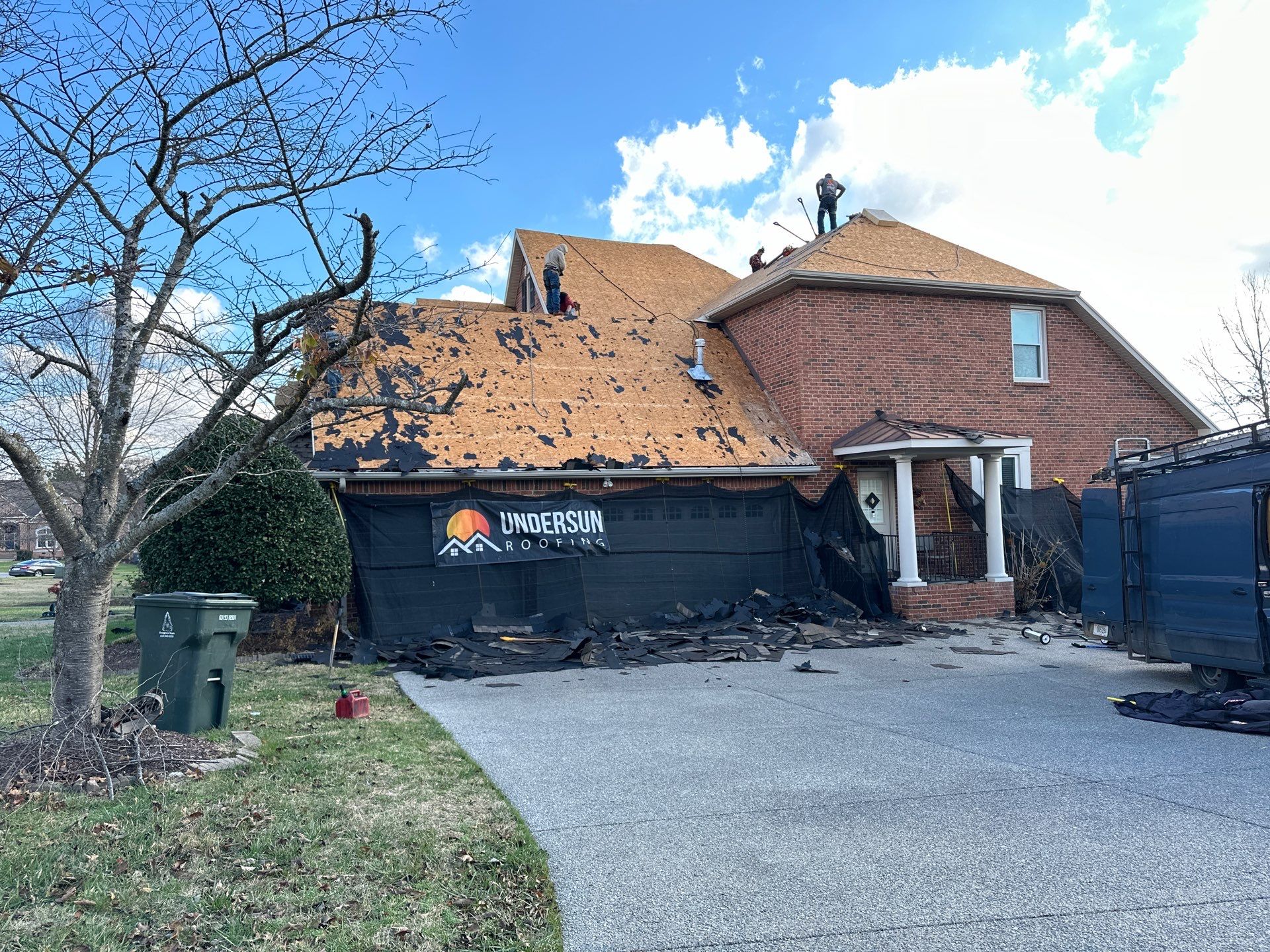 Residential Roofing Installation using GAF Timberline HDZ Weathered Wood Shingles by Undersun Roofing 
