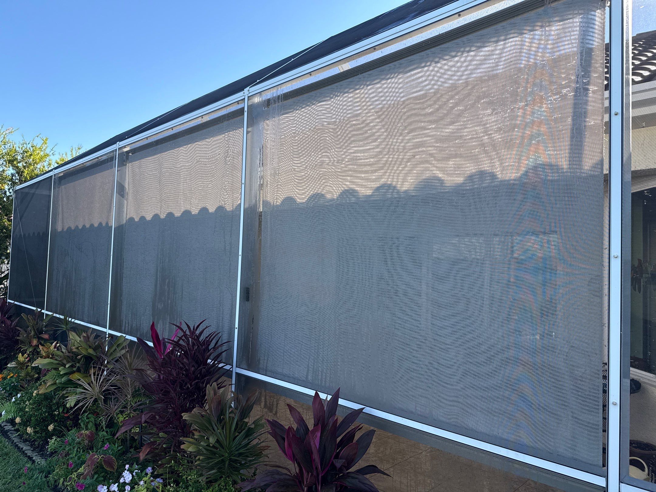 University Park Lanai Transformation | Screen Enclosure & Shade Cleaning by Sunshine AquaWash