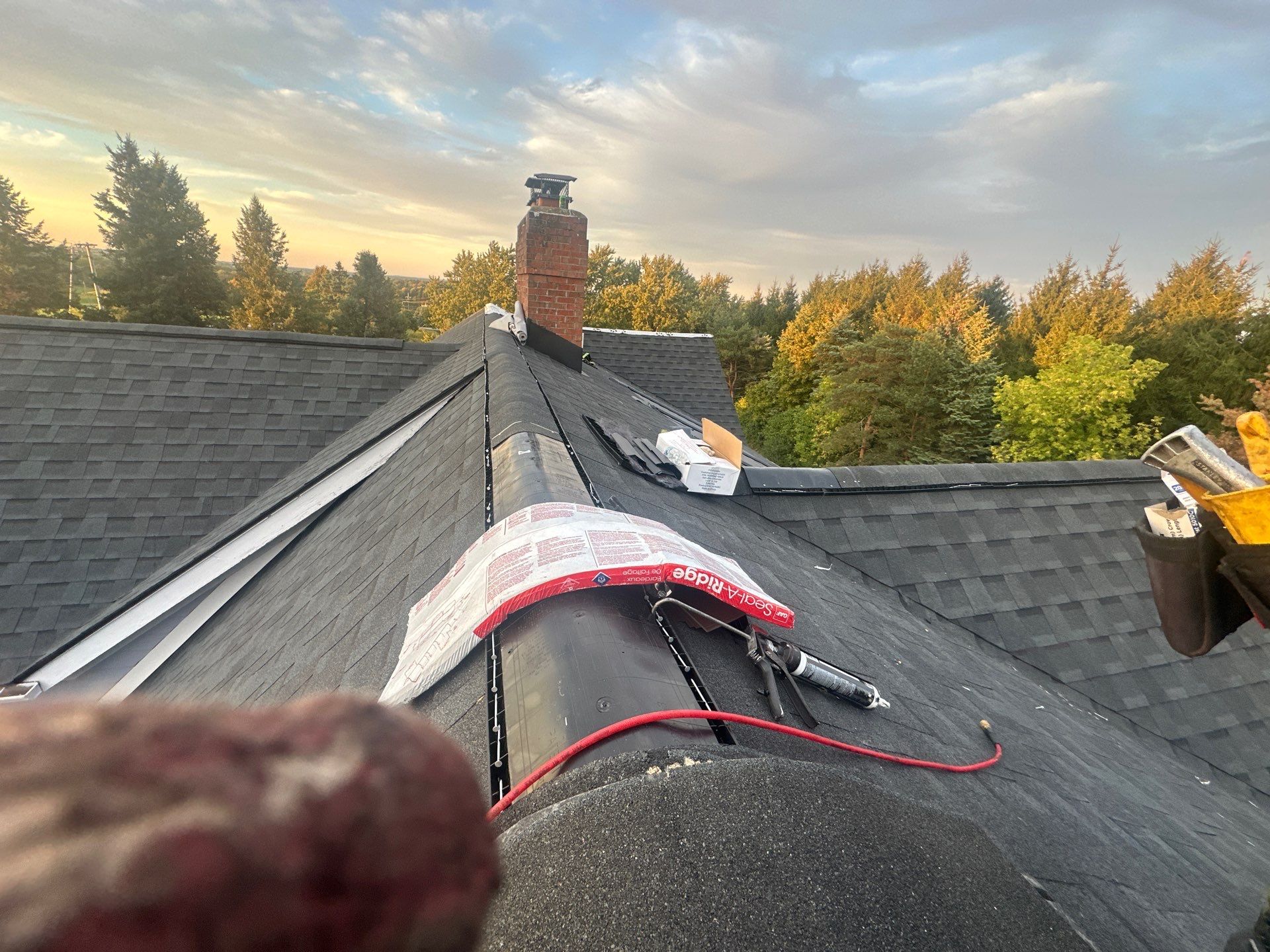 GAF Timberline Solar Roof Installation in Pittsford, NY by American Home Contractors