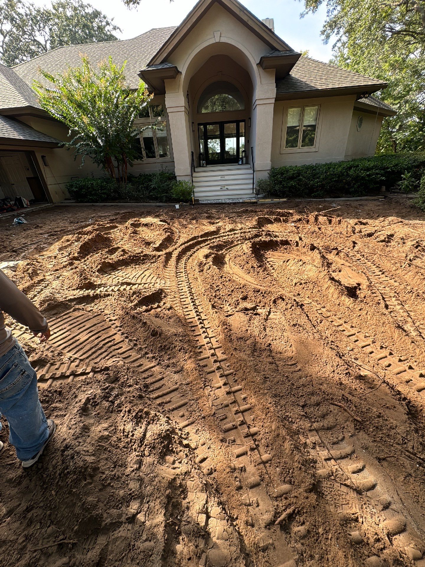 Custom Concrete Driveway with Decorative Paver Inlays in Hilton Head Island by Lowcountry Scapes, LLC