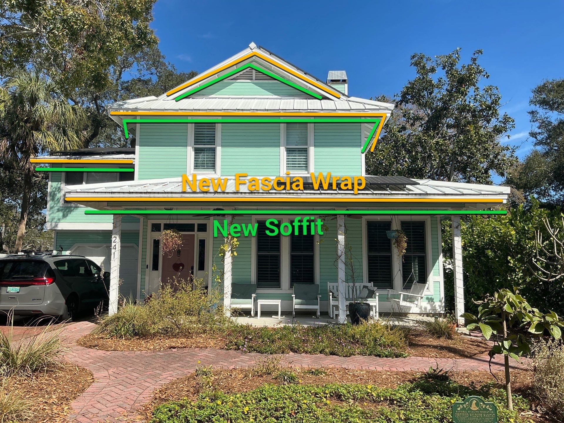 New White Soffit Project in Safety Harbor, FL by Gutter Professors