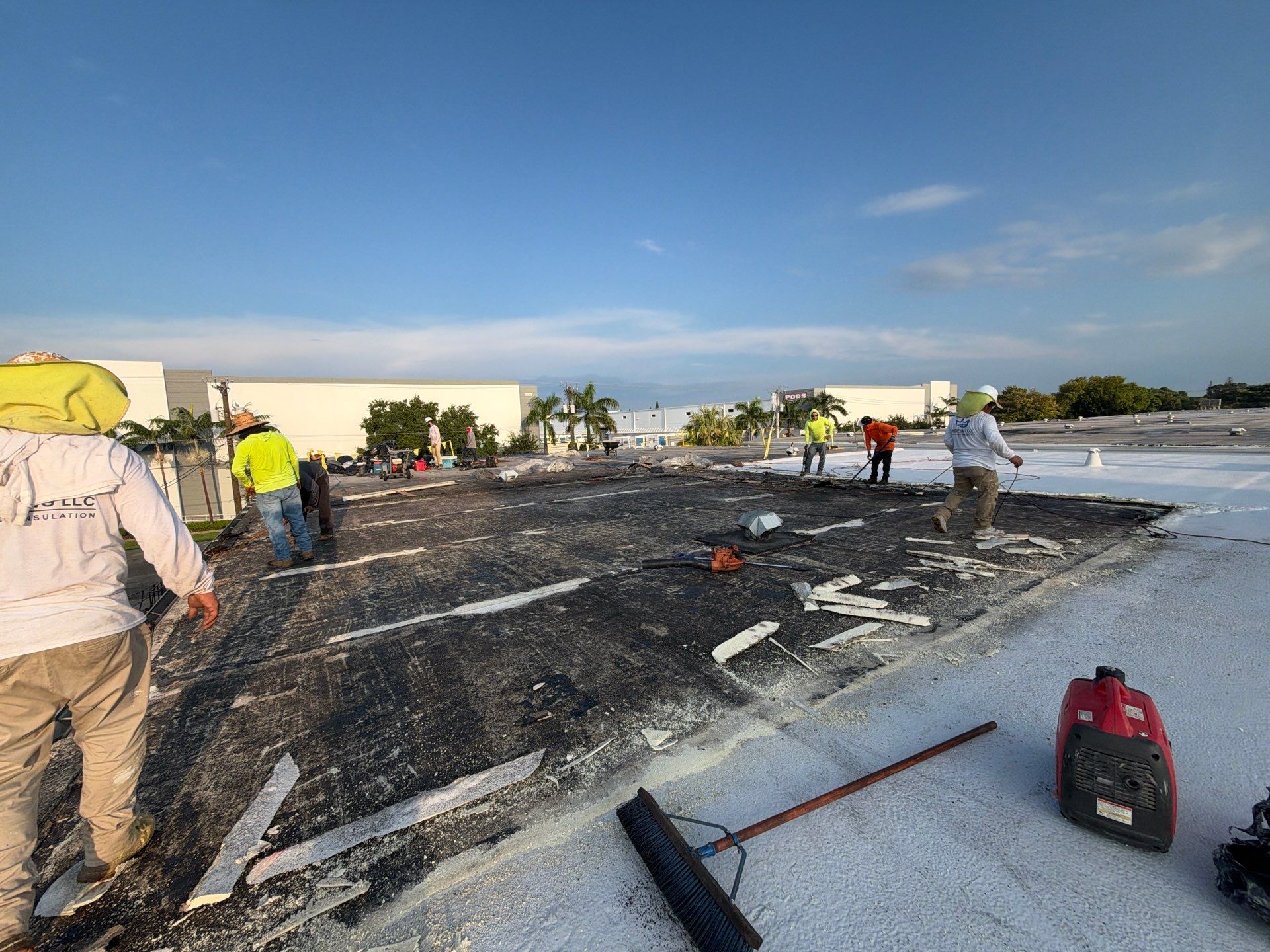 Fort Lauderdale Commercial Roof Restoration with Spray Foam and Silicone Coating by Roof King LLC