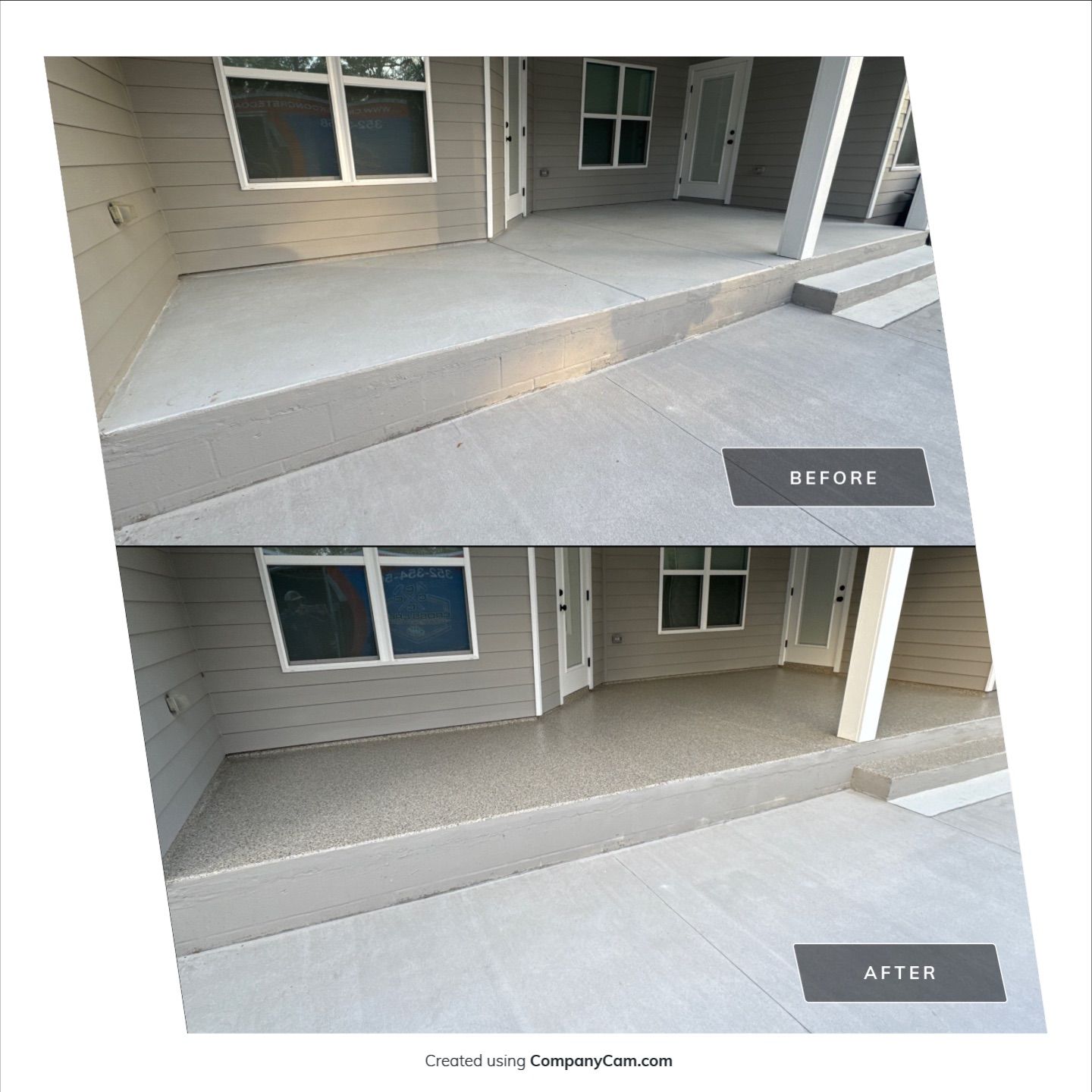 Patio and Sidewalk in Fort White, FL (Patio in Mediterranean, Sidewalk in Claystone Custom Hybrid) by Cross Creek Concrete Coatings