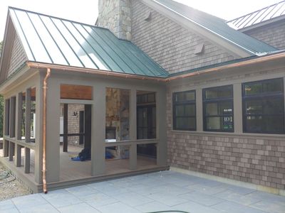 Gutter Installation using 6" Half Round Copper Gutter in Bourne