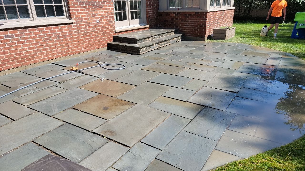 Exterior Stone and Concrete Surface Cleaning by Northern Power Washing LLC.