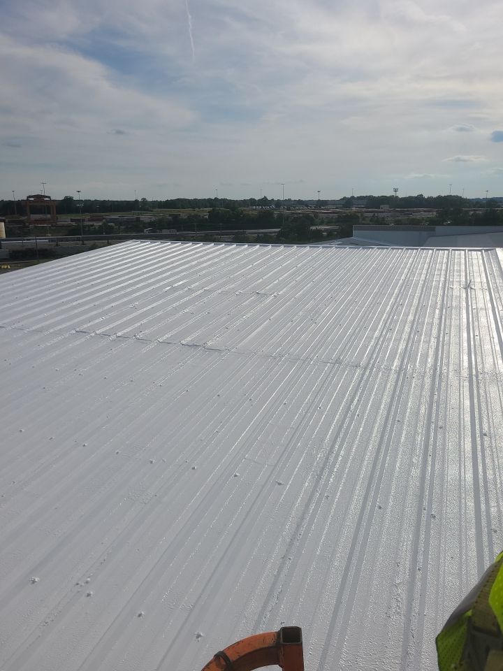 Commercial Metal Restoration System using Aldocoat Coatings by Hostetler Roofing