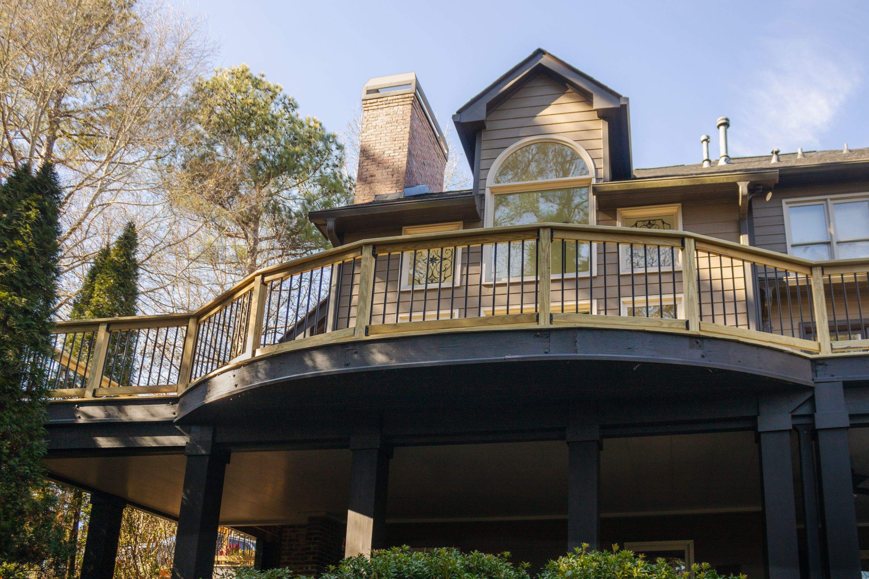 Deck Build using Pressure Treated Pine with Timbertech Deck Lighting by Nelson Exteriors 