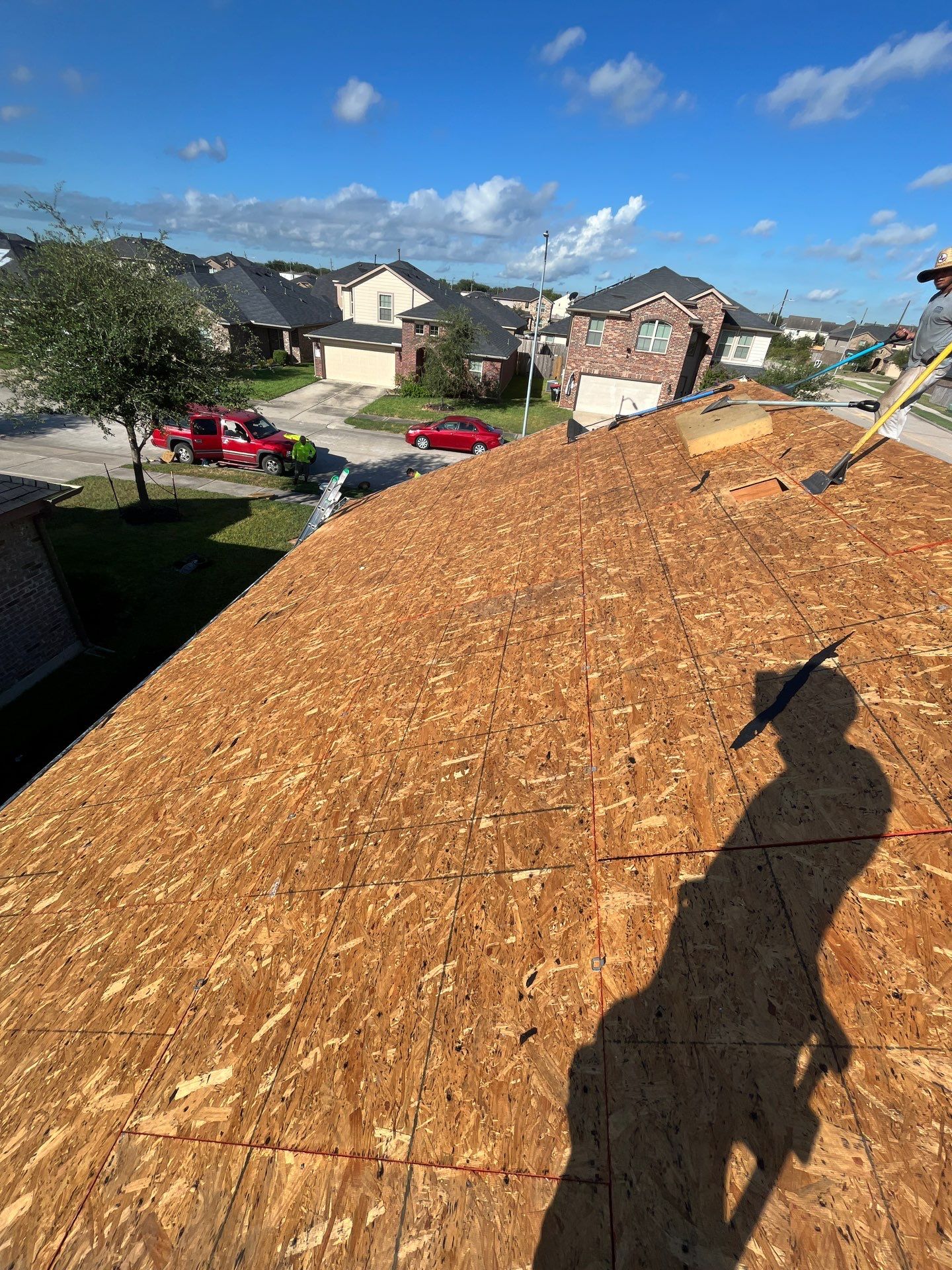 Reroof after Hurricane Beryl by Berry Good Roofing 