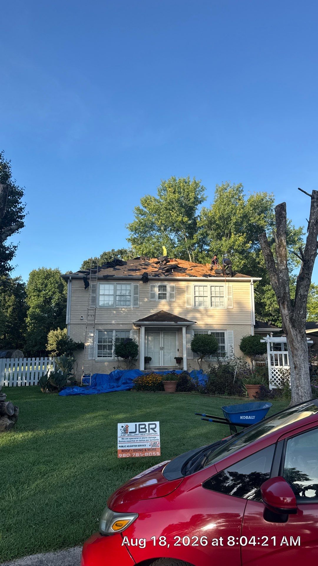 Roof replacement and interior repair by wind damage by Just Brilliant Restoration JBR