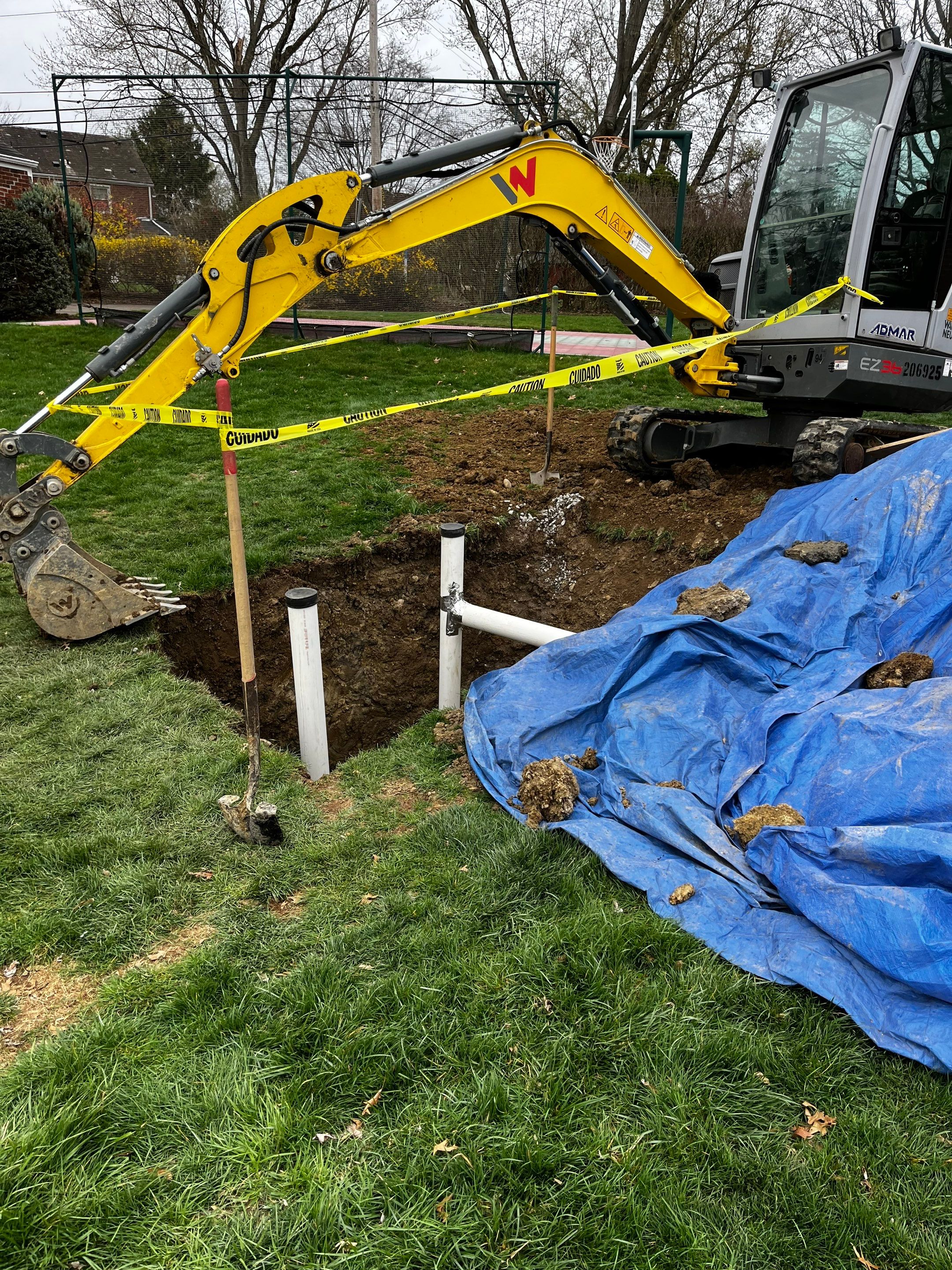 Sewer Replacement using PVC pipe by Sureway Comfort John Wilcox Plumbing Heating Cooling