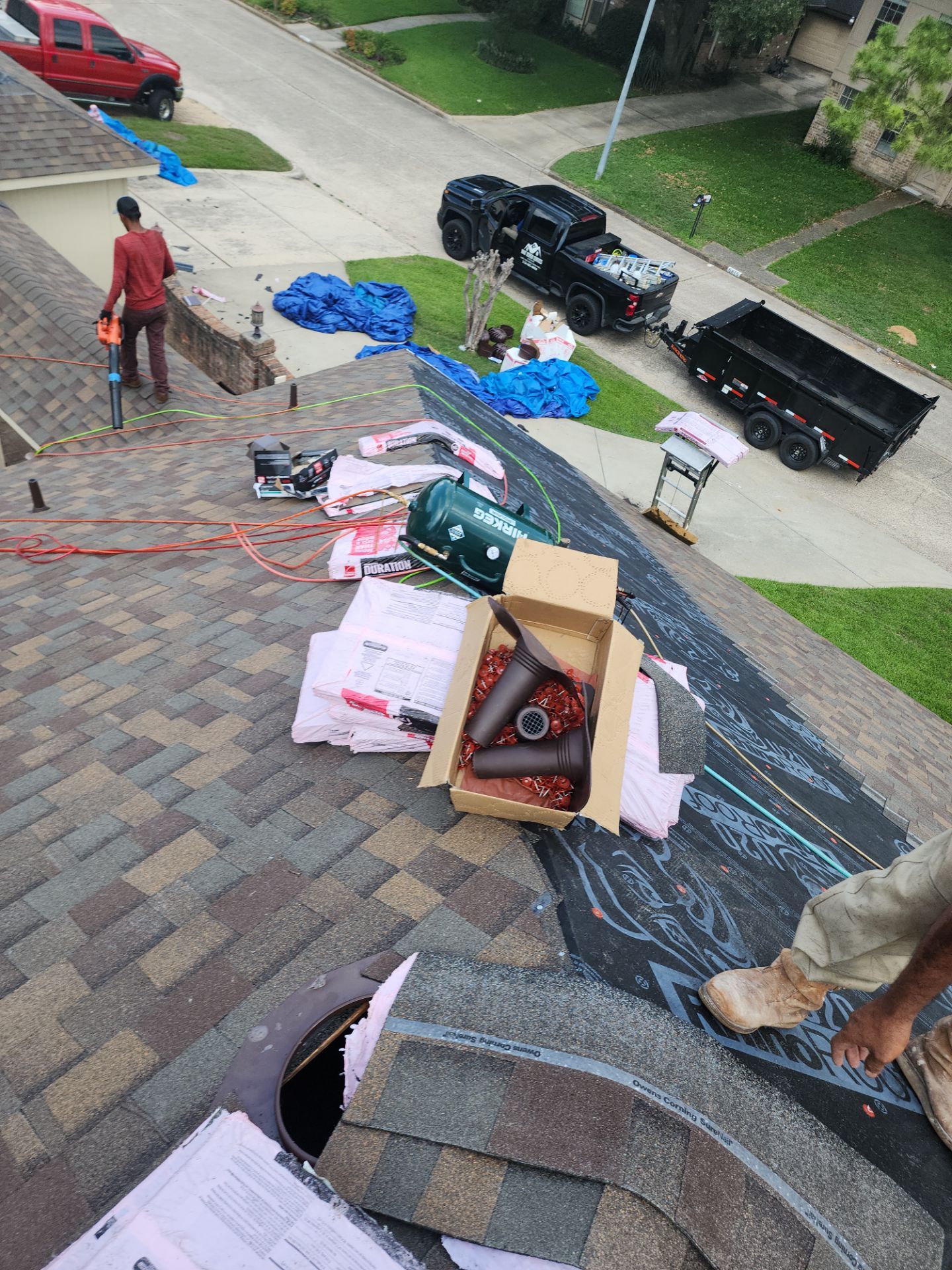 Residential Roofing Installation using Owen's Corning Duration (Lifetime) Shingles by Roof Repair Company