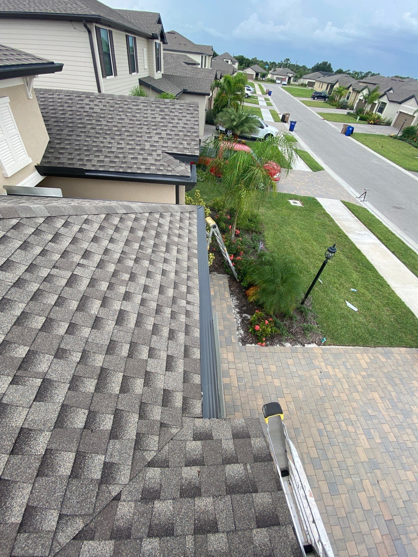 Brown Seamless Gutters for Homes in Fort Myers by Gutter Professors