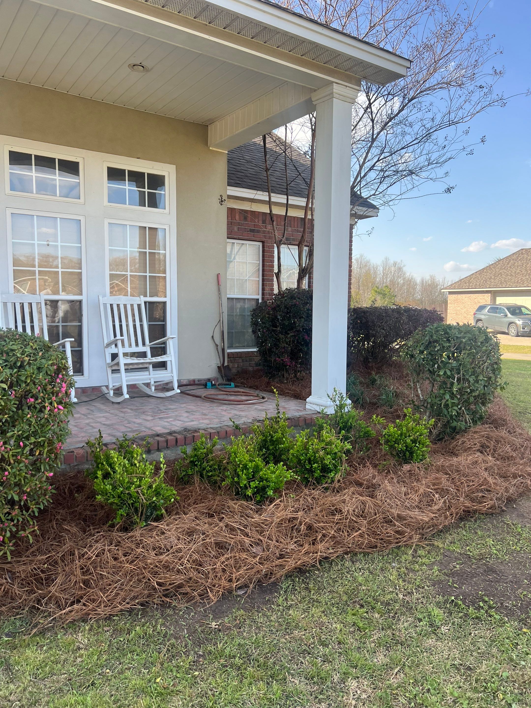 Landscaping  using Pine Straw by College Bros Outdoor services