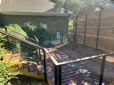 Austin Custom Deck Replacement with Cable Railings and Privacy Walls
