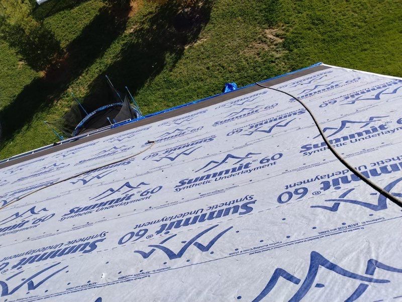 Residential Roofing Installation using Atlas Pinnacle Pristine Black Architectural Shingles by Frederick Roof Repair