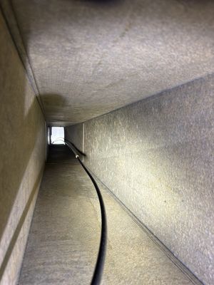 Air duct cleaning using Hypervac