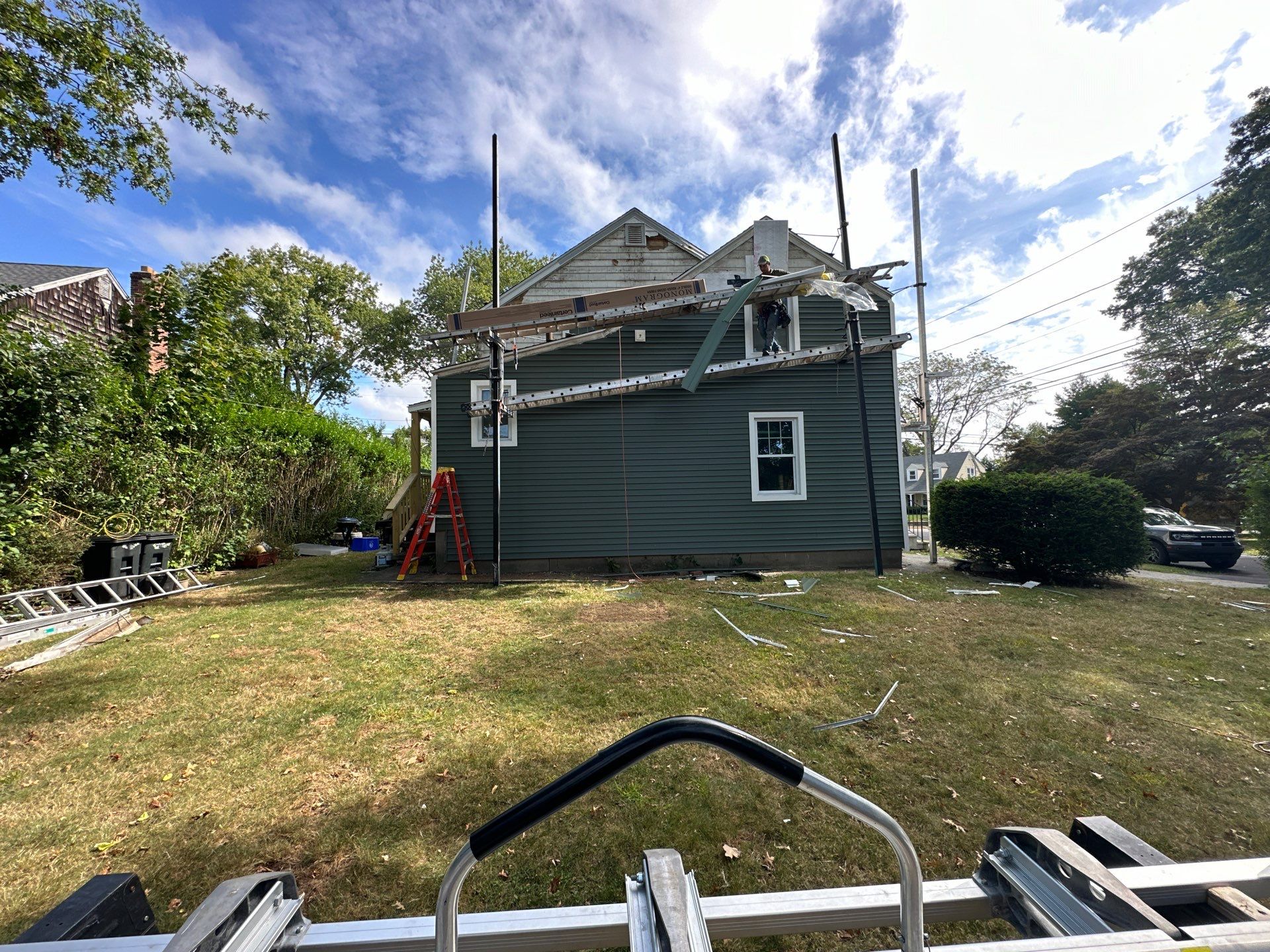 Siding Installation using CertainTeed Monogram Vinyl Siding - D4 - Forest by A Plus Exterior