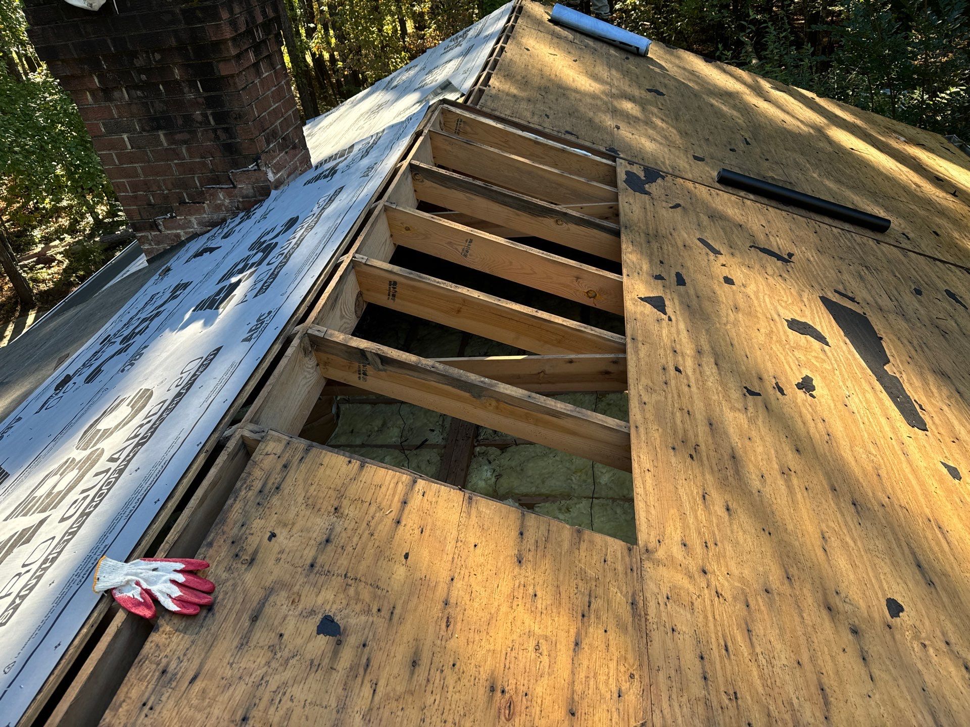 Architectural Shingle Roof Replacement and Chimney Flashing in Amelia Court House by Cade Construction