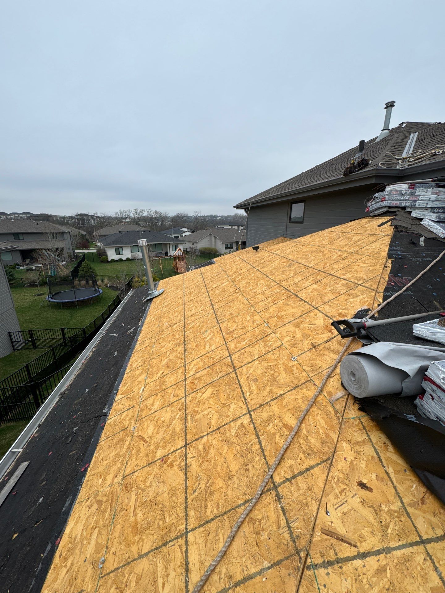Residential Roof Restoration and Interior Ceiling Leak Repair in Omaha by Crows Roofing LLC