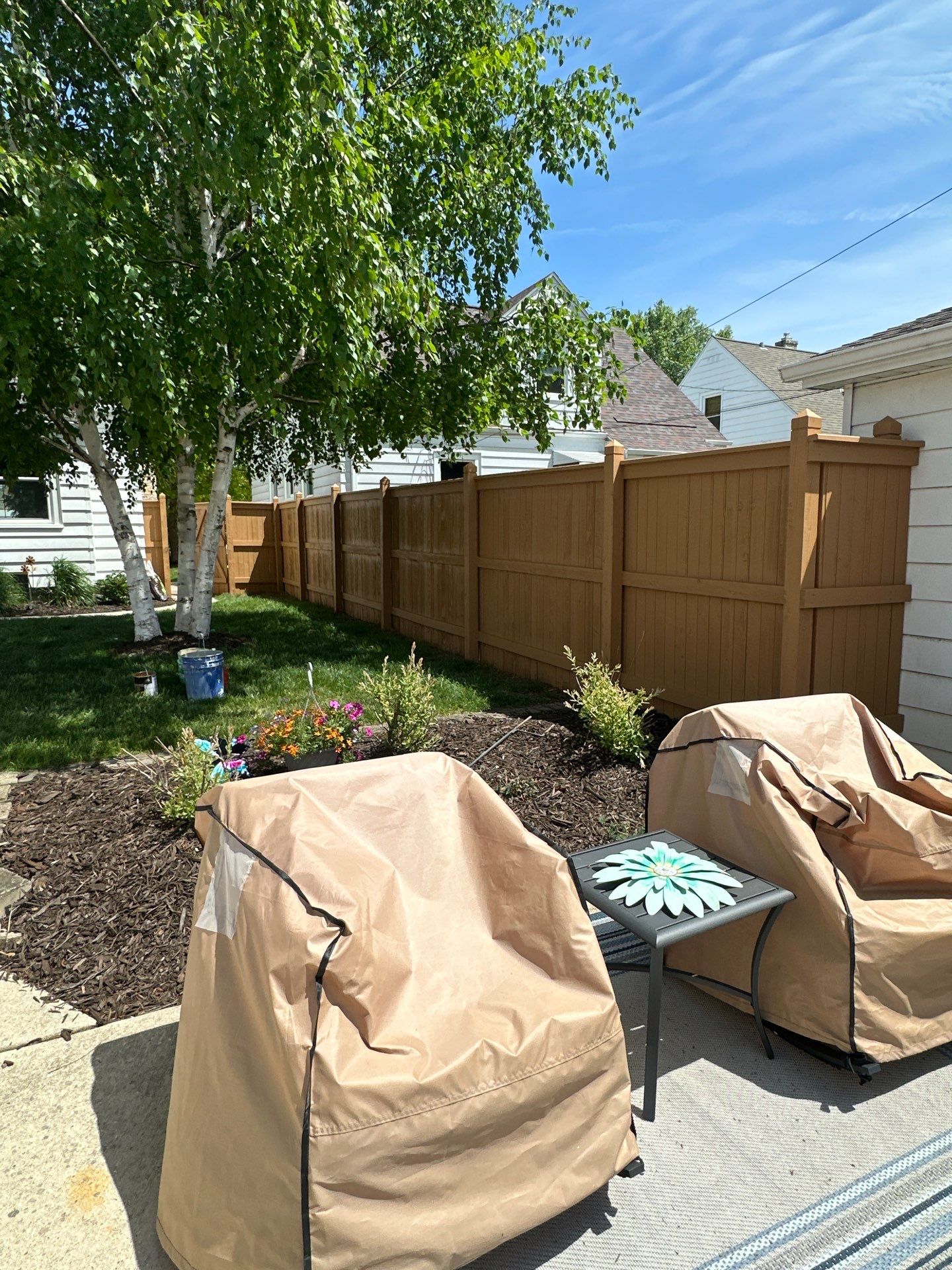 Milwaukee Wood Privacy Fence Installation and Concrete Patio Upgrade by OCS Contracting Services