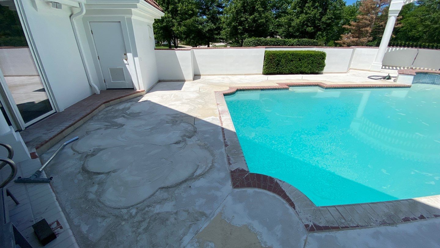 Pool Deck using Mount Everest by Select Painting, Coatings & Garage Cabinets