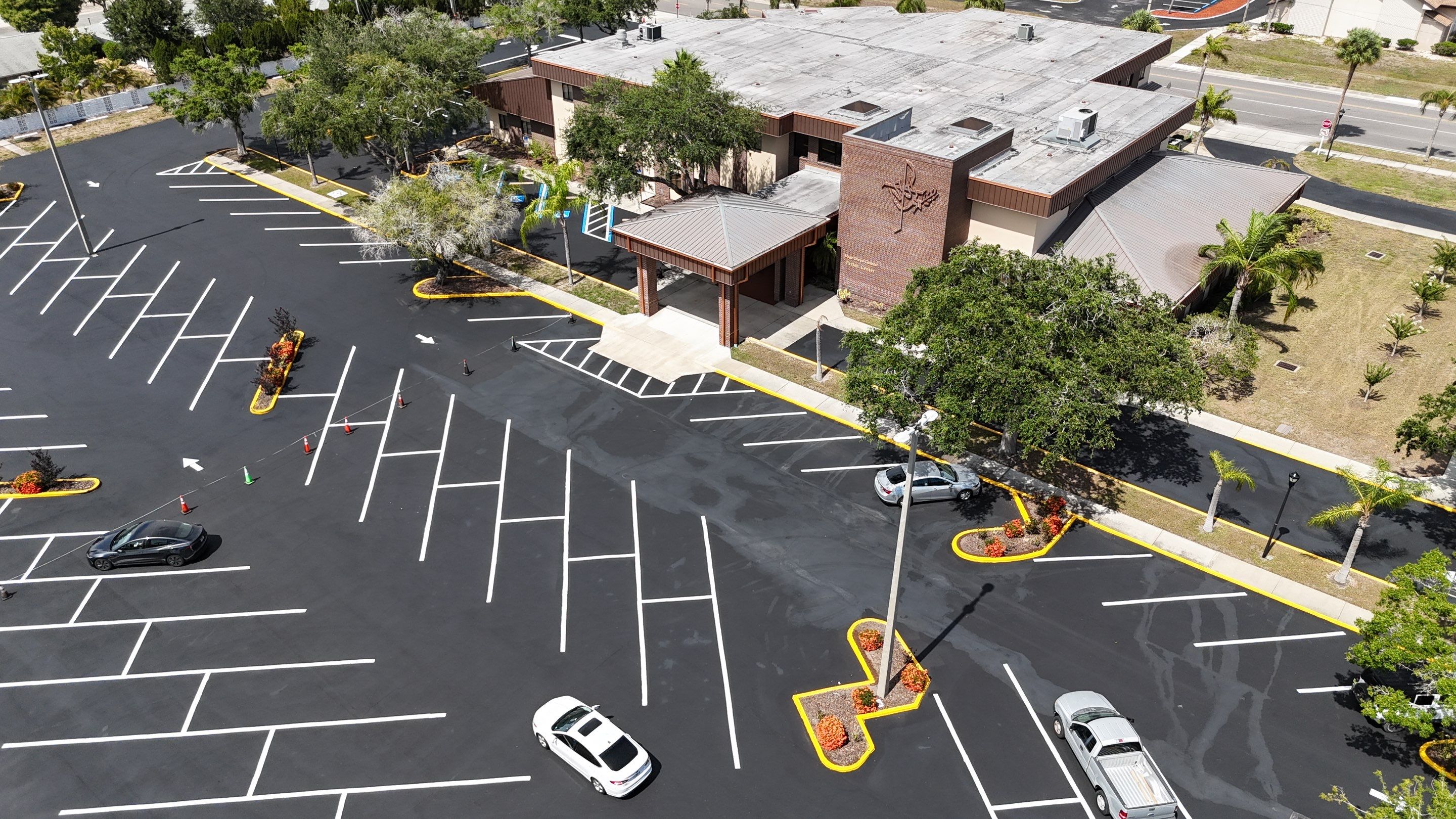 Comprehensive Asphalt Repair and Sealcoating for Sun City Center Church by Everline Coatings & Services - Southwest FL