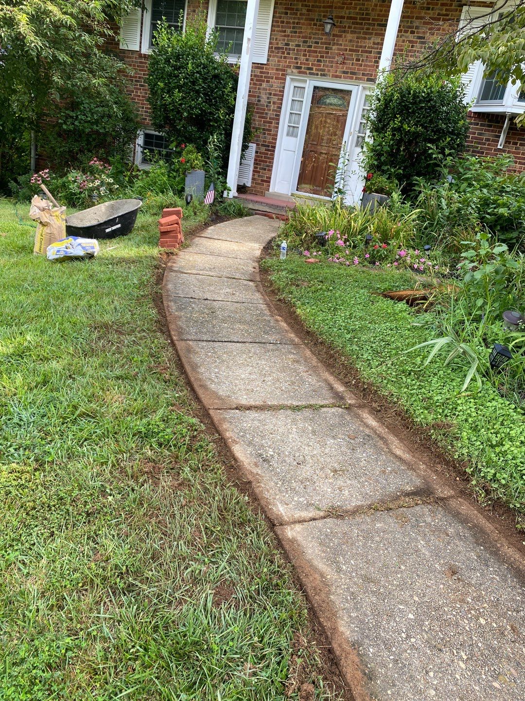 porch  using Brick pavers, porch columms , rooff update   by Jesus Master Handyman LLC 