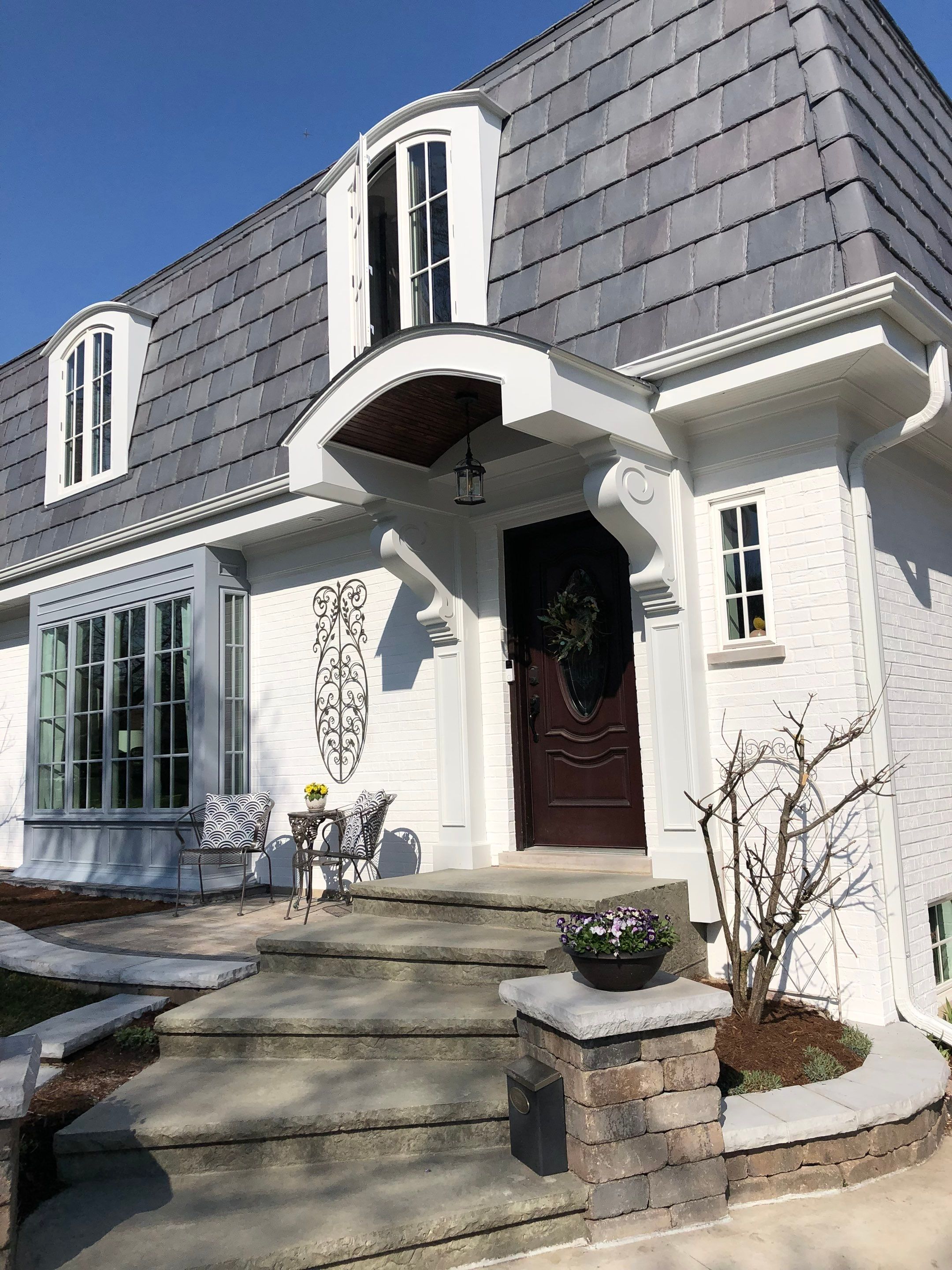 Elmhurst Home Exterior Renovation with Hardie Siding and New Portico by Great American Exteriors