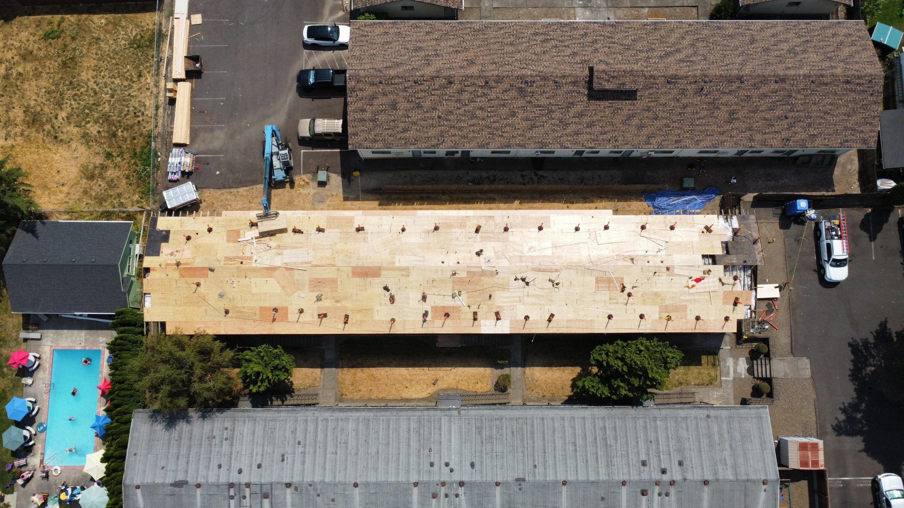 Commercial Flat Roof Installation using GAF 60Mil TPO  by Orezona Building & Roofing Company, Inc.
