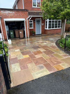York Stone Patio Cleaning using Honda 15lpm Low Pressure Washing Machine