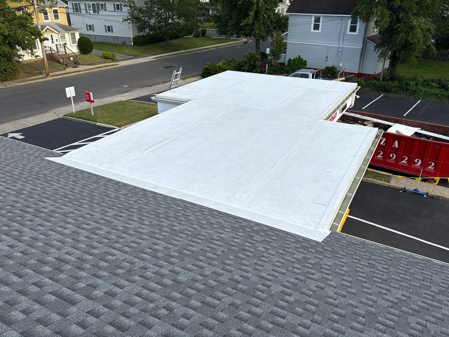 Santander Bank Roofing Project – New Shingles & TPO System by All Site Roofing