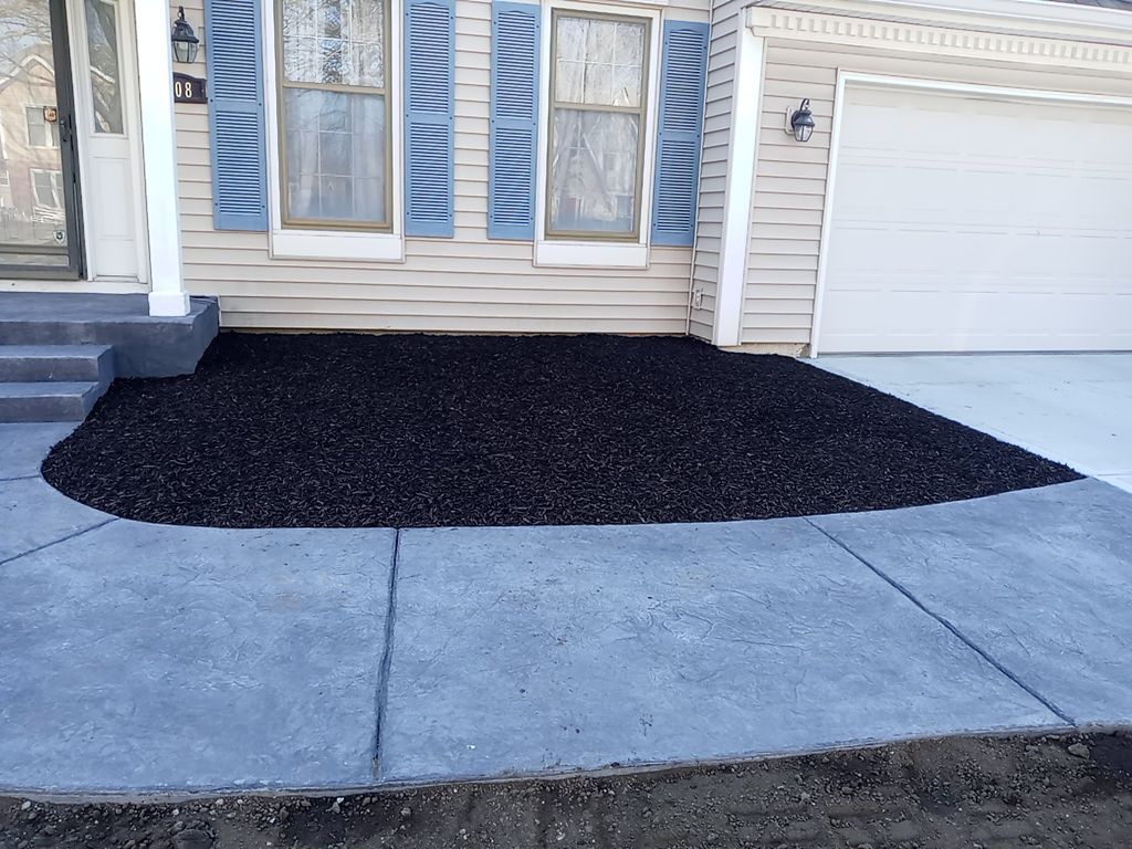 Front Yard Landscape and Retaining Wall by LAND ESCAPES LLC
