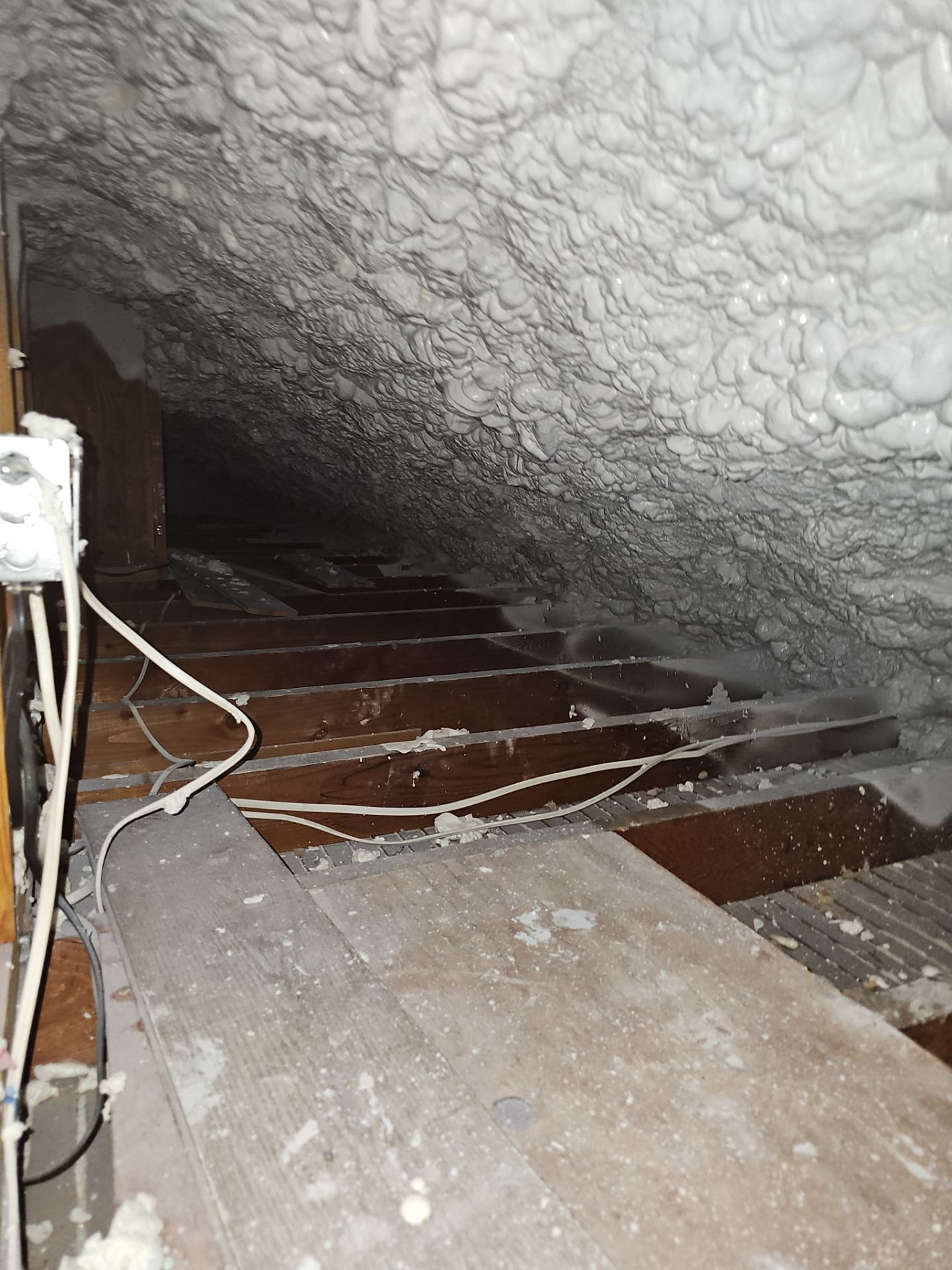 Attic Insulation using open cell spray foam by NYS Foam & Energy