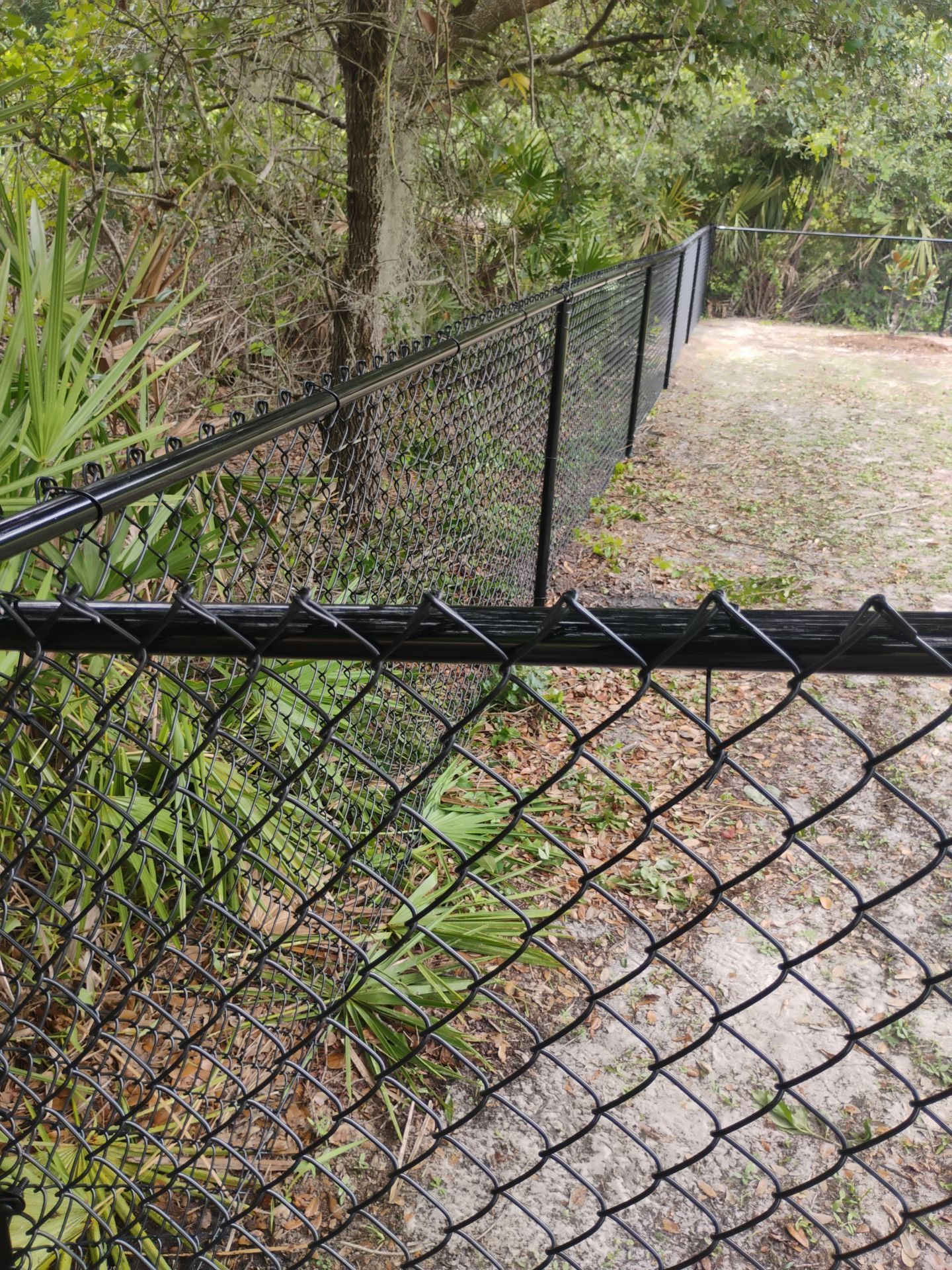 Residential Black Chain-Link Fence Installation in North Port by True Fence LLC