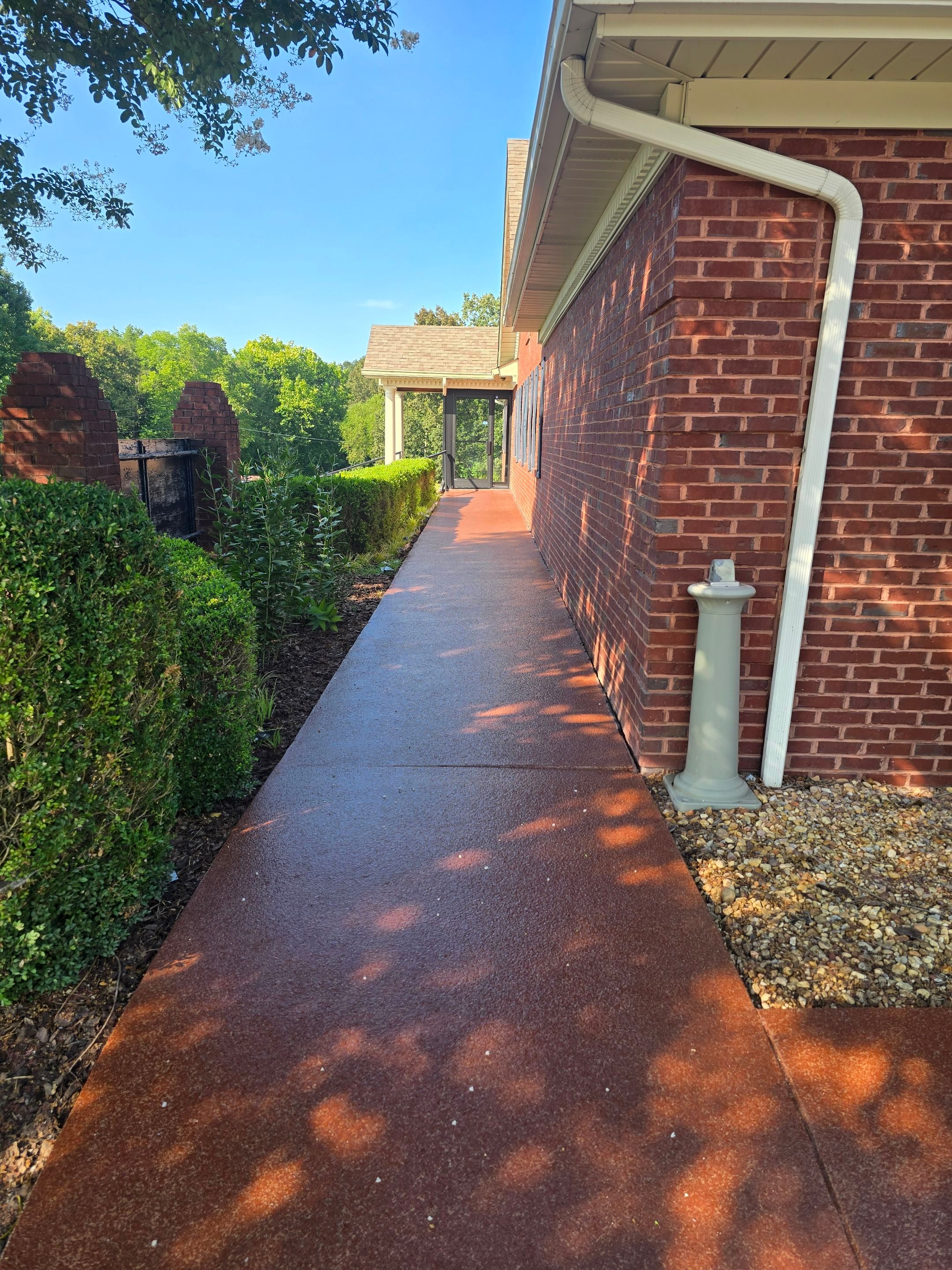 Front Porch and Sidewalk Using Redwood  by Elite Floor Solutions