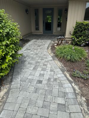 Custom Herringbone Paver Walkway and Entryway in Hilton Head Island