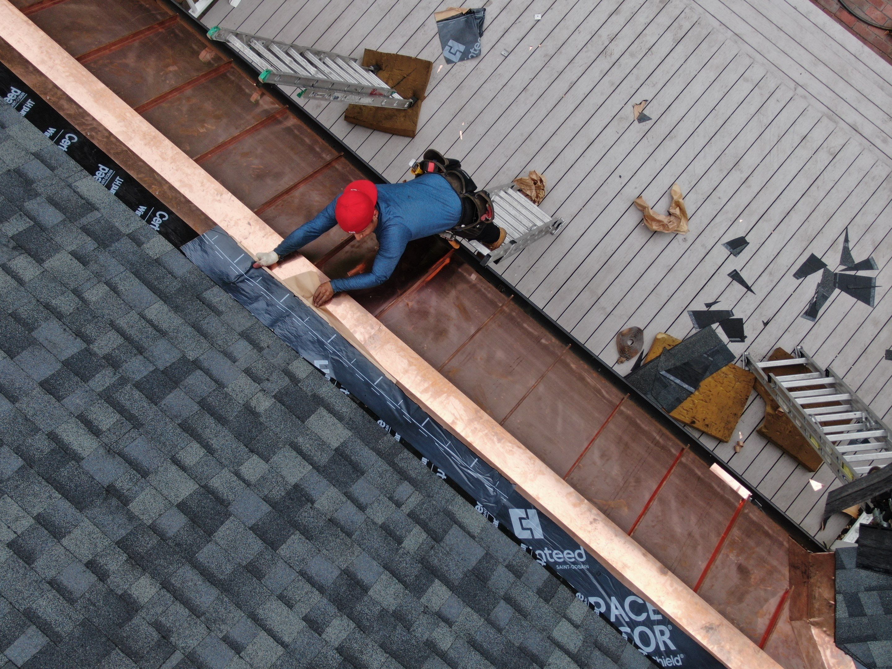 Roof Replacement with Owens Corning Shingles and Copper Flashing by Mighty Dog Roofing of Greater Middlesex County