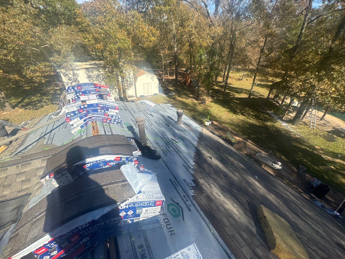 Residential Roofing Installation using GAF Timberline HDZ in Montgomery by Core Four Roofing