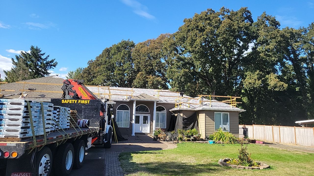 Residential Roofing Installation using IKO Dynasty (Color: Biscayne) by Orezona Building & Roofing Company, Inc.