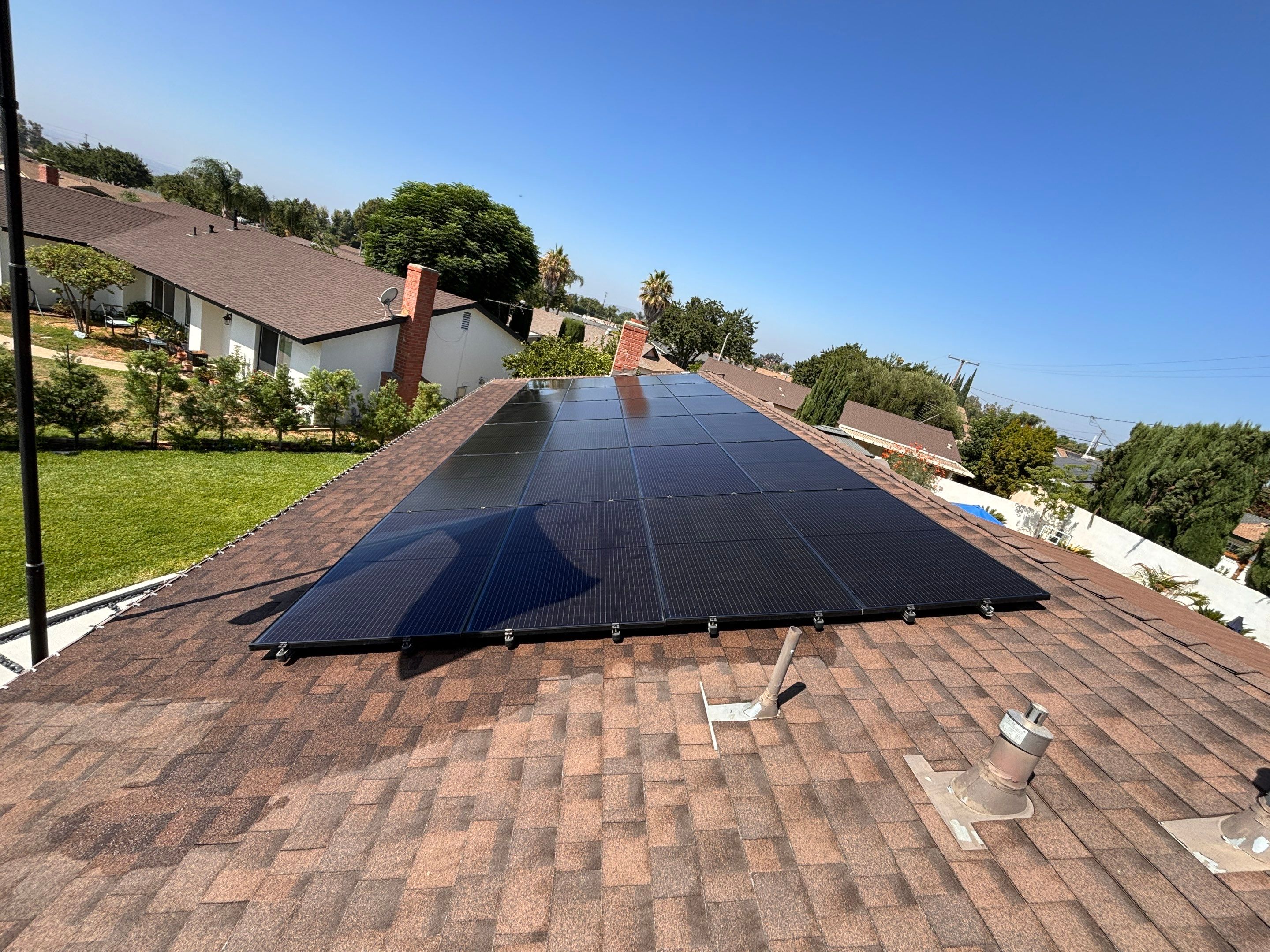 Residential Solar Panel Cleaning in Chino California by Palm Coast Solar Cleaning